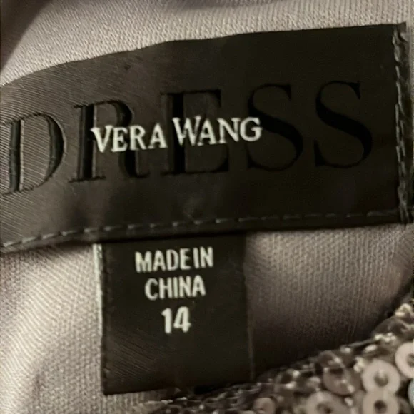 Vera Wang sequin silver cocktail dress size 14 - Picture 8 of 15